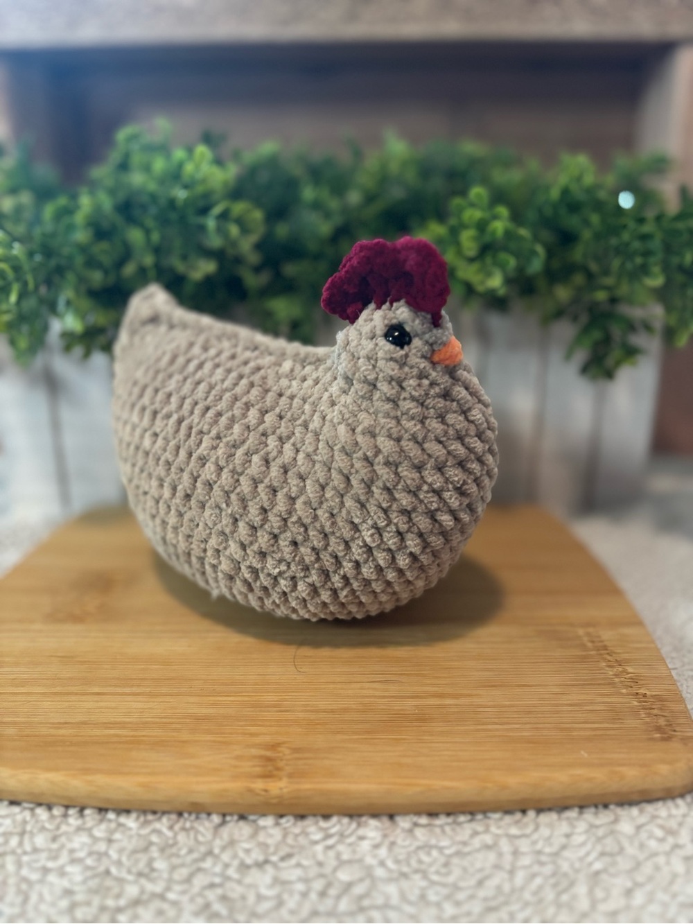 Handmade Crochet Tan Chicken